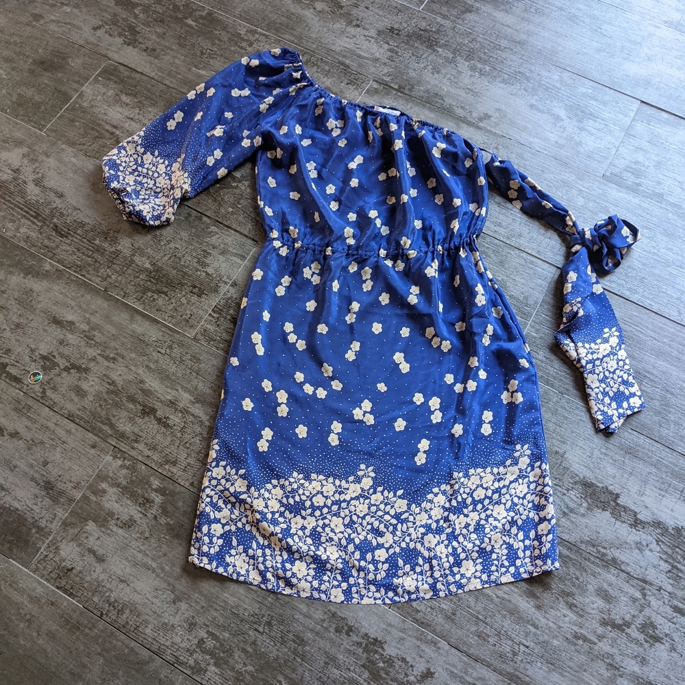 PAUL & JOE SISTER Floral One Shoulder Silk Dress